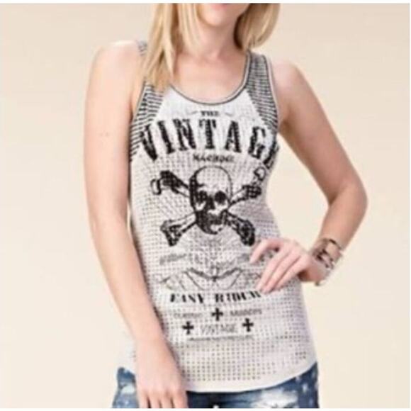 Voice of California Vocal Vintage Machine Easy Rider Studded Tank, 1XL - Picture 1 of 6